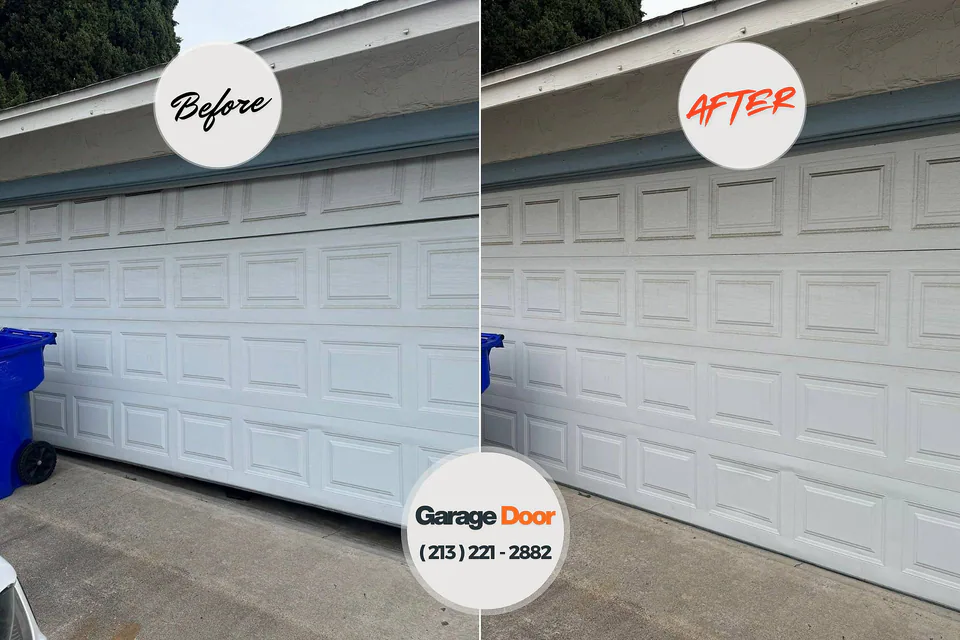 Before and after: garage door repair Kendall Park, NJ